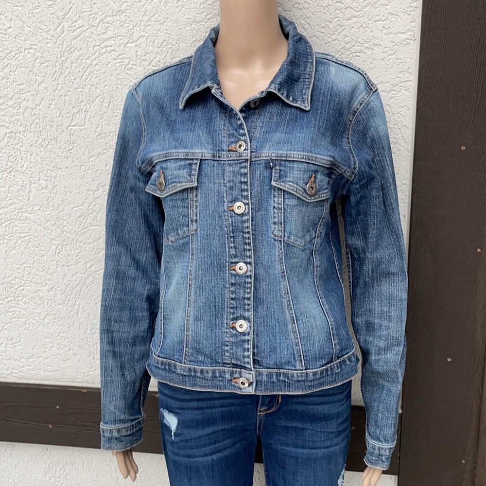 Silver womans large Jean Jacket denim